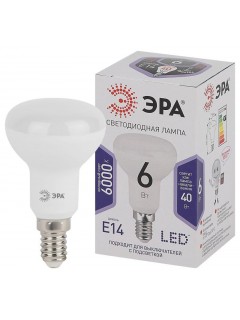 Лампа светодиодная LED R50-6W-860-E14 R50 6Вт рефлектор E14 холод. бел. ЭРА Б0048023
