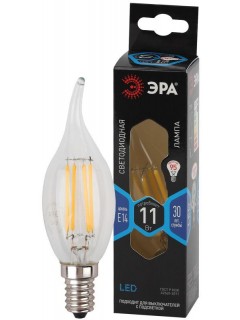 Лампа светодиодная филаментная F-LED BXS-11W-840-E14 BXS 11Вт свеча на ветру 4000К нейтр. бел. E14 Эра Б0047002
