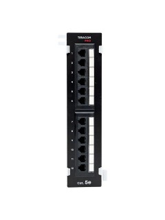 Патч-панель настенная кат.5e неэкранированная UTP 12 портов RJ-45 Dual IDC TeraLINK PRO EKF TRP-WPP-5EUTP-12