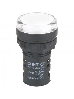 Индикатор ND16-22DS/4 бел. AC 230В (R) CHINT 593085