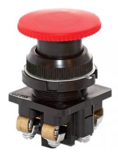 Выключатель кнопочный КЕ-021 У3 исп.2 1з+1р гриб без фиксации IP40 10А 660В красн. Электротехник ET511659
