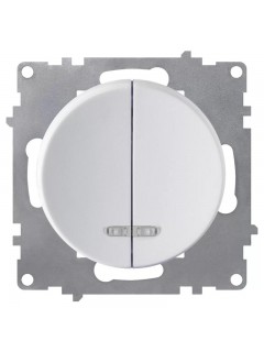 Выключатель 2-кл. СП Florence 10А IP20 с подсветкой механизм бел. (1E31801300) OneKeyElectro 2172779