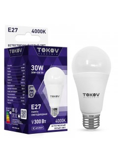 Лампа светодиодная 30Вт А70 4000К Е27 176-264В TOKOV ELECTRIC TKE-A70-E27-30-4K