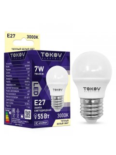 Лампа светодиодная 7Вт G45 3000К Е27 176-264В TOKOV ELECTRIC TKE-G45-E27-7-3K