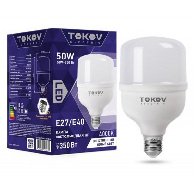 Лампа светодиодная 50Вт HP 4000К Е40/Е27 176-264В TOKOV ELECTRIC TKE-HP-E40/E27-50-4K