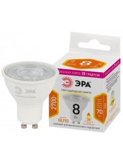 Лампа светодиодная STD LED Lense MR16-8W-827-GU10 GU10 8Вт линзованная софит тепл. бел. свет Эра Б0054941