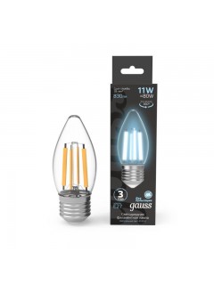 Лампа светодиодная филаментная Black Filament 7Вт свеча 4100К нейтр. бел. E27 580лм GAUSS 103802207