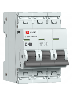 Выключатель автоматический 3п C 40А 6кА ВА 47-63N EKF PROxima EKF M636340C