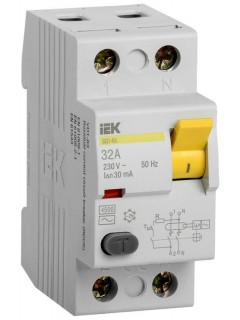 Выключатель дифференциального тока (УЗО) 2п 32А 30мА тип AC ВД1-63 IEK MDV10-2-032-030