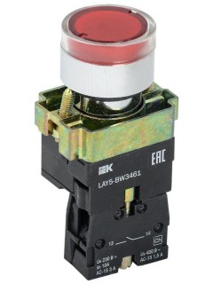 Кнопка LAY5-BW3461 с подсветкой красн. 1з IEK BBT50-BW-K04