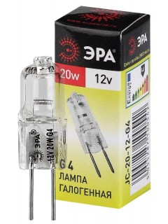 Лампа галогенная G4-JC-20W-12V ЭРА C0027369