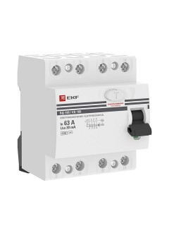 Выключатель дифференциального тока (УЗО) 4п 63А 30мА тип AC ВД-100 (электромех.) PROxima EKF elcb-4-63-30-em-pro