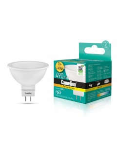 Лампа светодиодная LED7 JCDR/830/GU5.3 7Вт 3000К тепл. бел. GU5.3 460лм 220-240В Camelion 11656