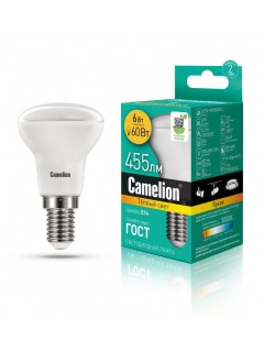 Лампа светодиодная LED6 R50/830/E14 6Вт 3000К тепл. бел. E14 455лм 220-240В Camelion 11658