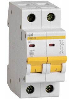 Выключатель автоматический модульный 2п C 3А 4.5кА ВА47-29 IEK MVA20-2-003-C