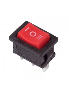 Выключатель клавишный 250В 6А (3с) ON-OFF-ON красн. с нейтралью Mini (RWB-205; SC-768) REXANT 36-2144