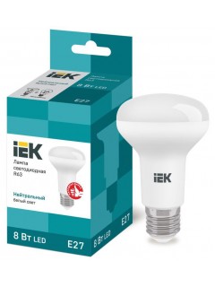 Лампа светодиодная Eco 8Вт R63 4000К нейтр. бел. E27 720лм 230-240В IEK LLE-R63-8-230-40-E27