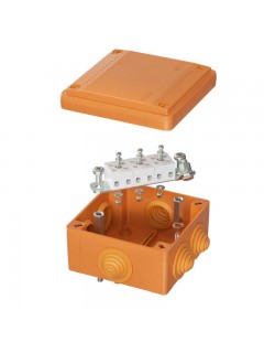 Коробка ответвительная FS 100х100х50мм 5р 450В 10А 6кв.мм с каб. вводами и клеммн. IP55 пластик. DKC FSB11506