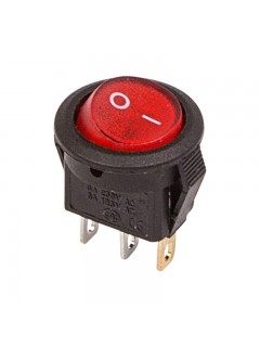 Выключатель клавишный круглый 250А 3А (3с) ON-OFF красн. с подсветкой Micro (RWB-106 SC-214) REXANT 36-2530