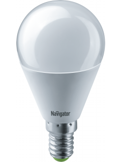 Лампа светодиодная 61 334 NLL-G45-8.5-230-4K-E14 8.5Вт шар матовая 4000К нейтр. бел. E14 680лм 176-264В NAVIGATOR 61334
