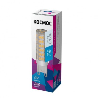 Лампа светодиодная 7Вт 220В G9 4500К КОСМОС LksmLED7WG9C4500pc