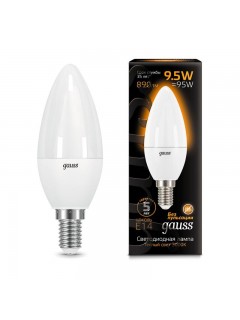 Лампа светодиодная Black 9.5Вт свеча 3000К тепл. бел. E14 890лм GAUSS 103101110