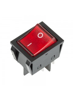 Выключатель клавишный 250В 25А (4с) ON-OFF красн. с подсветкой REXANT 36-2343