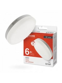 Лампа светодиодная LED-GX53-VC 6Вт таблетка 4000К нейтр. бел. GX53 570лм 230В IN HOME 4690612030791