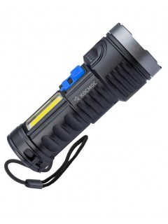 Фонарь аккумуляторный ручной LED 3Вт + COB 3Вт аккум. Li-ion 18650 1.2А.ч индикатор USB-шнур ABS-пластик КОСМОС KOS115Lit