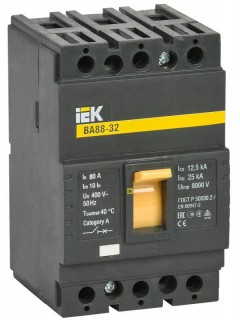 Выключатель автоматический 3п 80А 25кА ВА 88-32 IEK SVA10-3-0080